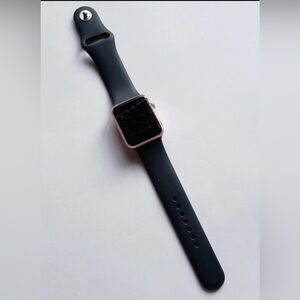 Apple Watch 38mm 7000 Series Rose Gold Black Band